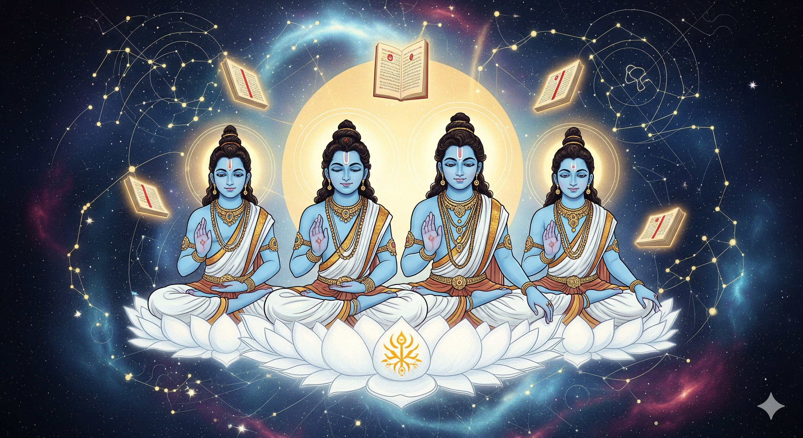 The First Four Sons of Brahma: Foundational Figures in Hindu Cosmology