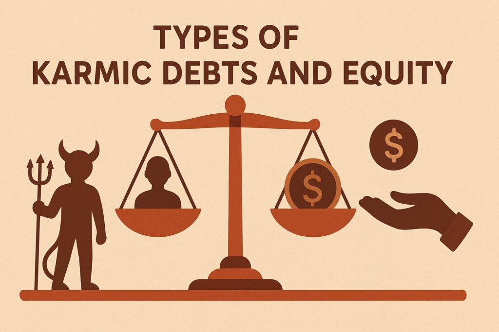 Types of Karmic debts and equities and their roles in spiritual growth